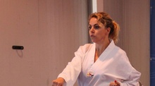 Claudia Gerini cintura nera di Taekwondo